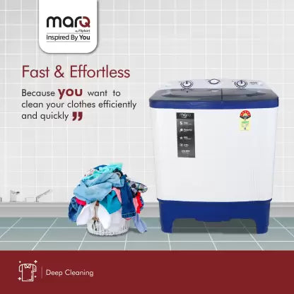 MarQ by Flipkart 7 kg 5 Star rating Semi Automatic Top Load Washing Machine Blue, White  (MQSA70H5M)(OPEN BOX) MarQ by Flipkart 7 kg 5 Star rating Semi Automatic Top Load Washing Machine Blue, White  (MQSA70H5M)(OPEN BOX)